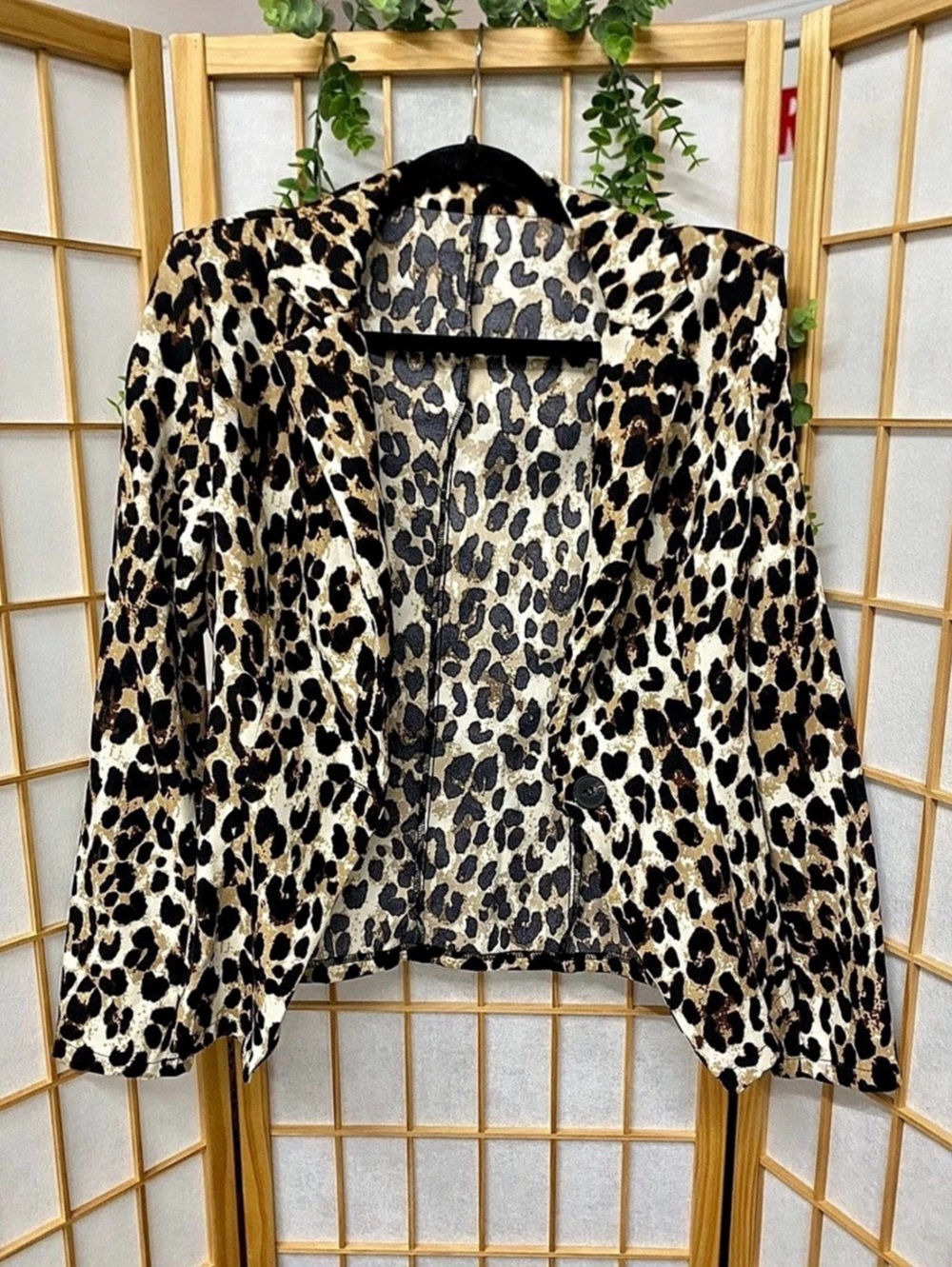SHEIN Leopard Print Blazer in Brown & Black Medium